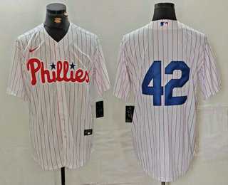 Mens Philadelphia Phillies #42 Jackie Robinson White Cool Base Stitched Jersey